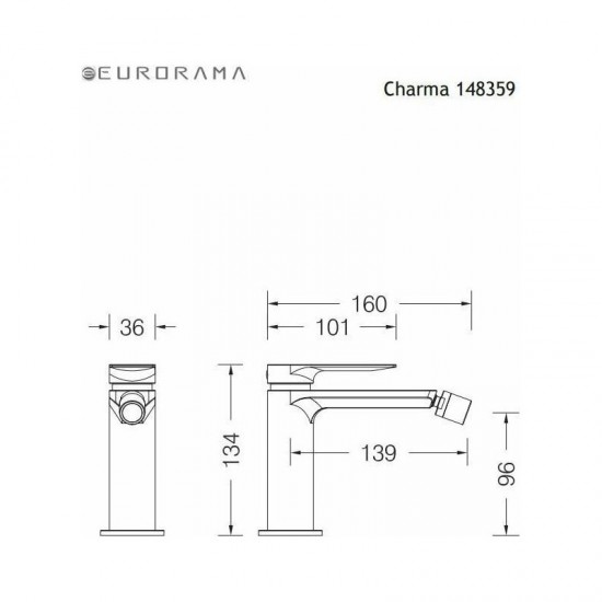 Μπαταρία Μπιντέ Eurorama Charma Chrome 148359-100 Χρωμέ Μπαταρία Μπιντέ Eurorama Charma Chrome 148359-100 Χρωμέ